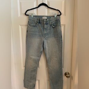 Frame Ultra High Rise Straight Leg Jeans